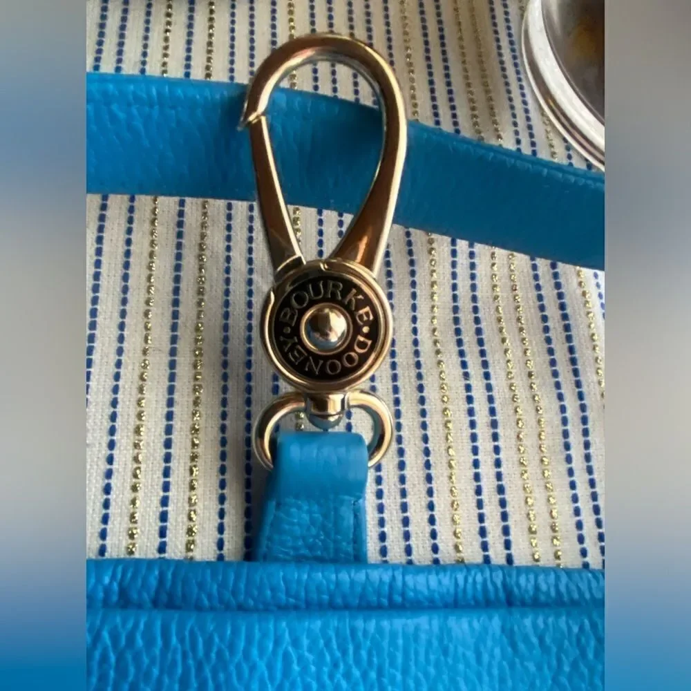 Dooney & Bourke Blue  Pebble Grain Leather Large  Logo Lock Sac